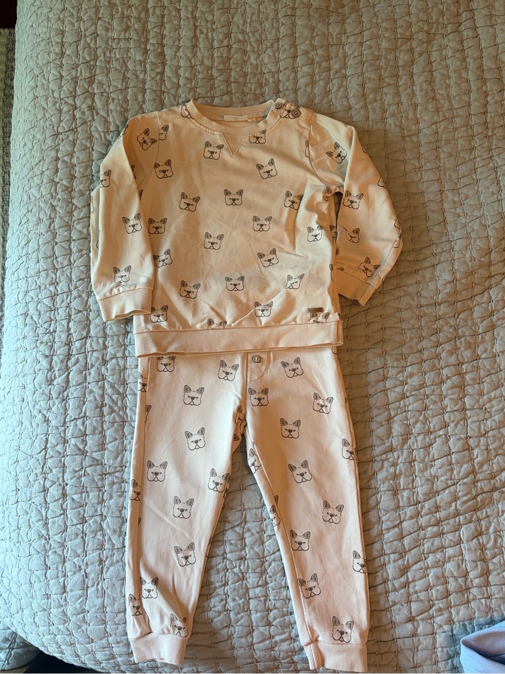 Minymo Puppy Print Cozy Set - Size 18m